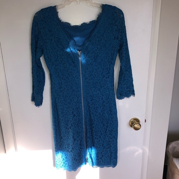 DVF Zarita Blue lace dress - Picture 4 of 6
